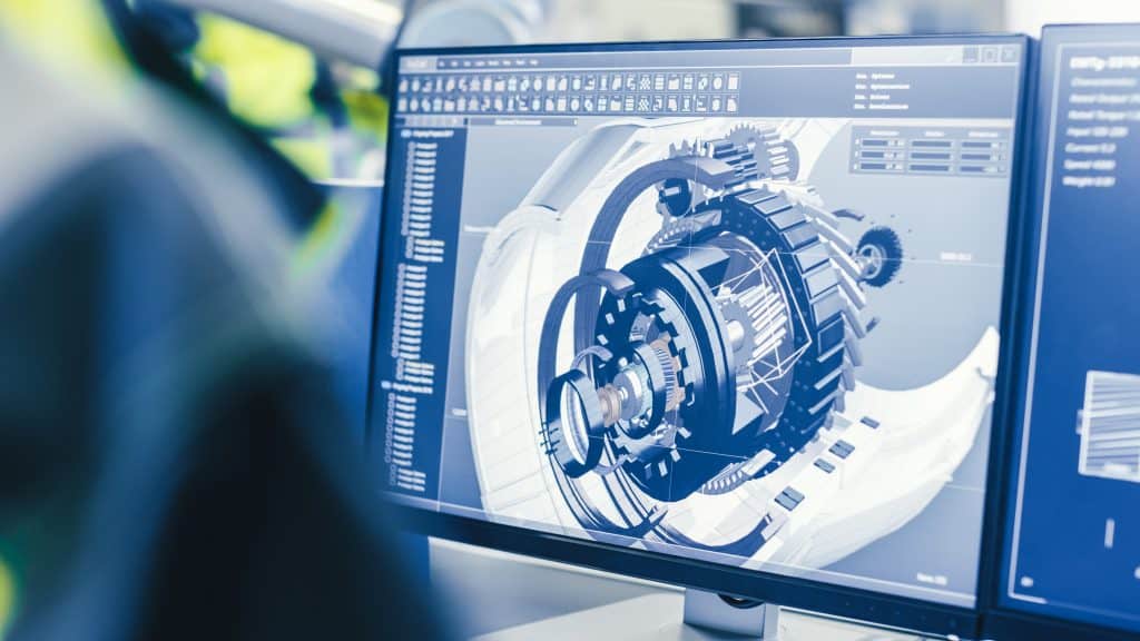 At the Factory: Female Mechanical Engineer Designs 3D Engine on
